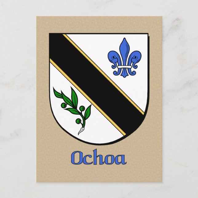 Postal Escudo heráldico de la familia Ochoa (Anverso)