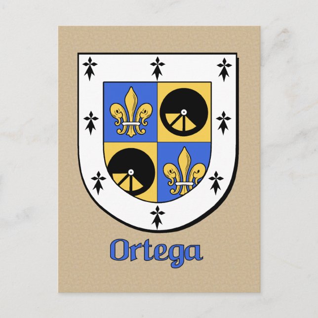 Postal Escudo heráldico de la familia Ortega (Anverso)