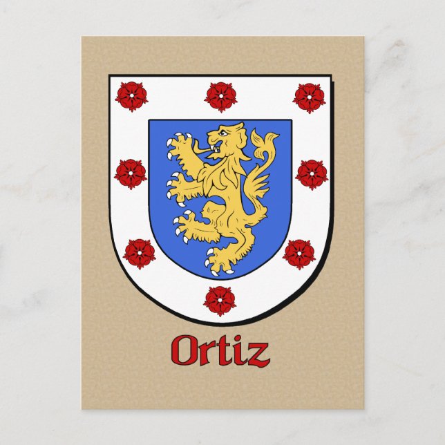 Postal Escudo heráldico de la familia Ortiz (Anverso)