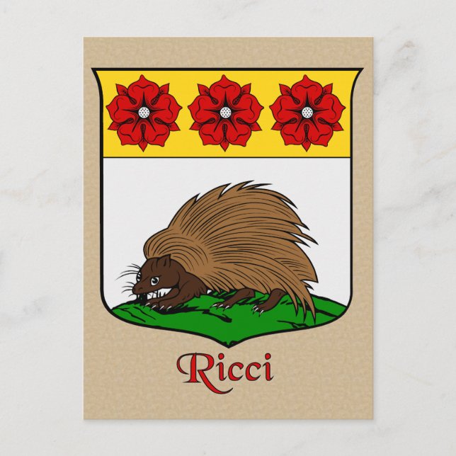Postal Escudo heráldico de la familia Ricci (Anverso)