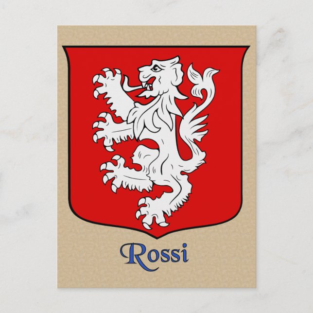 Postal Escudo heráldico de la familia Rossi (Anverso)
