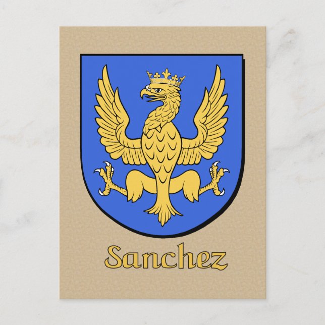 Postal Escudo heráldico de la familia Sánchez (Anverso)