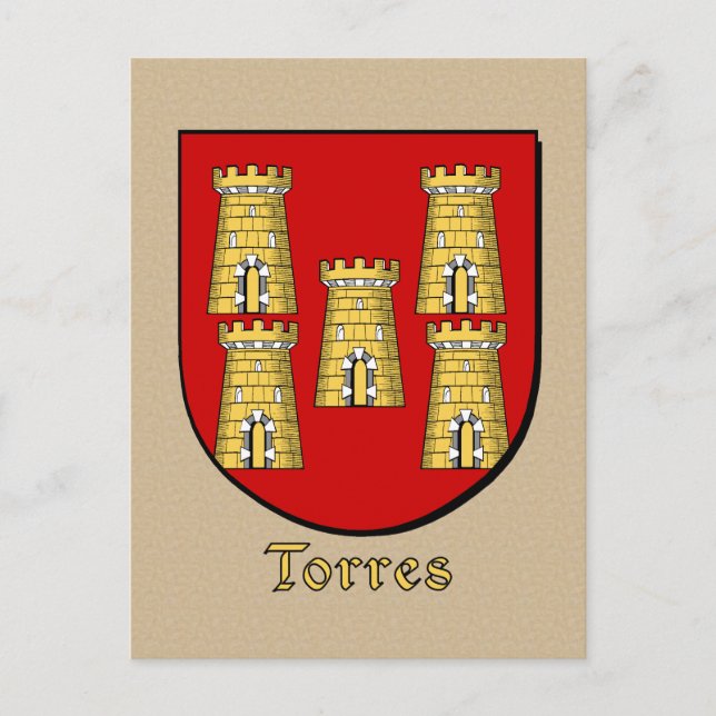 Postal Escudo heráldico de la familia Torres (Anverso)