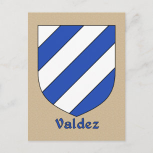Postal Escudo heráldico de la familia Valdez