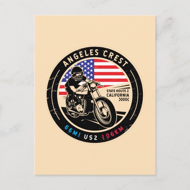 Postal Escudo Highway California Motorcycle (Anverso)