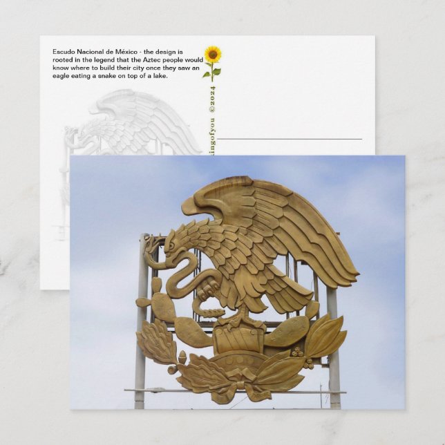 Postal Escudo Nacional de México, Ensenada, BC - (Anverso / Reverso)