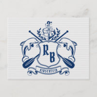 Escudo Náutico Delfines Anchor Oars Laurel Shield