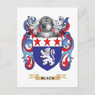 Postal Escudo negro de armas (escudo familiar)