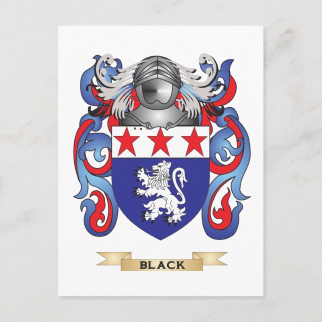 Postal Escudo negro de armas (escudo familiar) (Anverso)