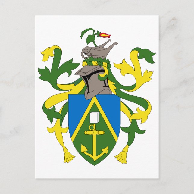 Postal Escudo Oficial De Armamento De Las Islas Pitcairn (Anverso)