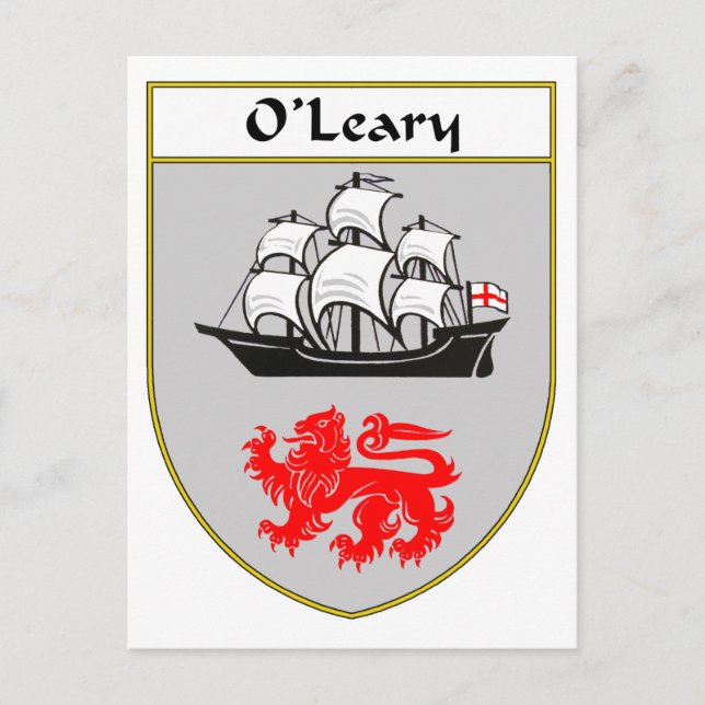 Postal Escudo O'Leary de armas/escudo familiar (Anverso)