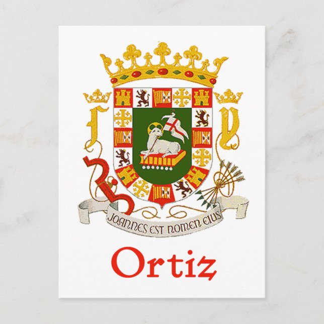 Postal Escudo ortiz de Puerto Rico (Anverso)