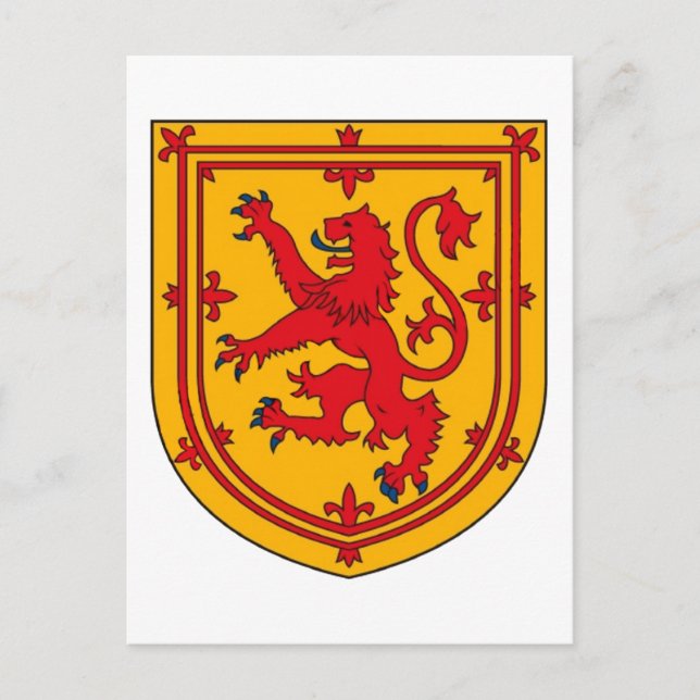 Postal Escudo Rampant de León de Escocia (Anverso)