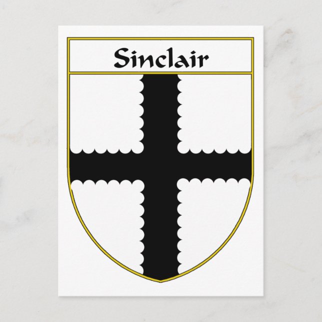 Postal Escudo Sinclair de armas/escudo familiar (Anverso)