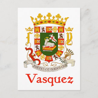 Postal Escudo vásquez de Puerto Rico