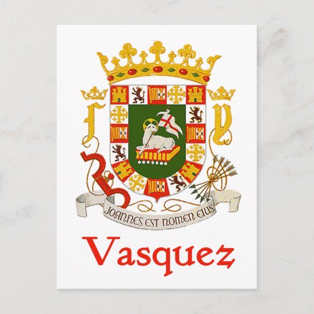 Postal Escudo vásquez de Puerto Rico (Anverso)