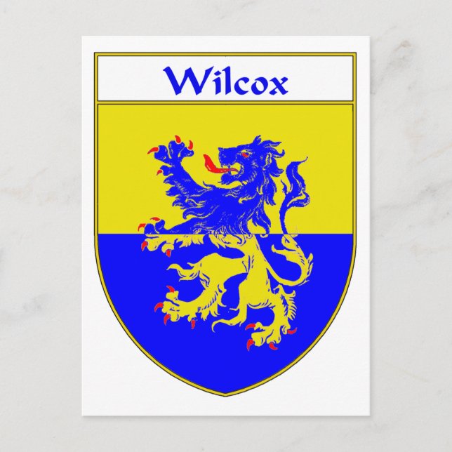 Postal Escudo Wilcox de armas/escudo familiar (Anverso)
