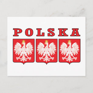 Postal Escudos de águila de Polonia