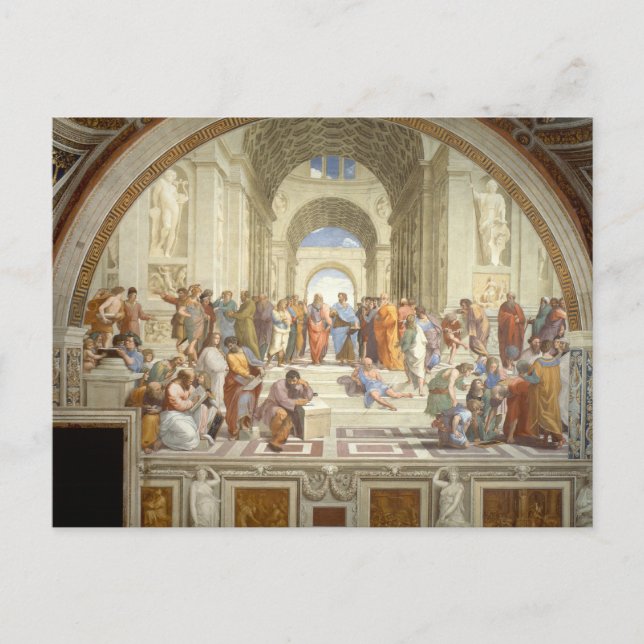 Postal Escuela de Atenas (Anverso)