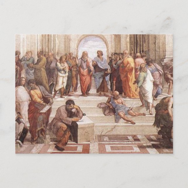 Postal Escuela de Atenas (Anverso)