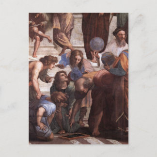 Postal Escuela de Atenas (detalle - Euclid)