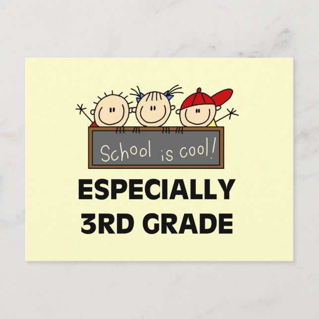 Postal Escuela de tercer grado son camisetas y regalos de (Anverso)
