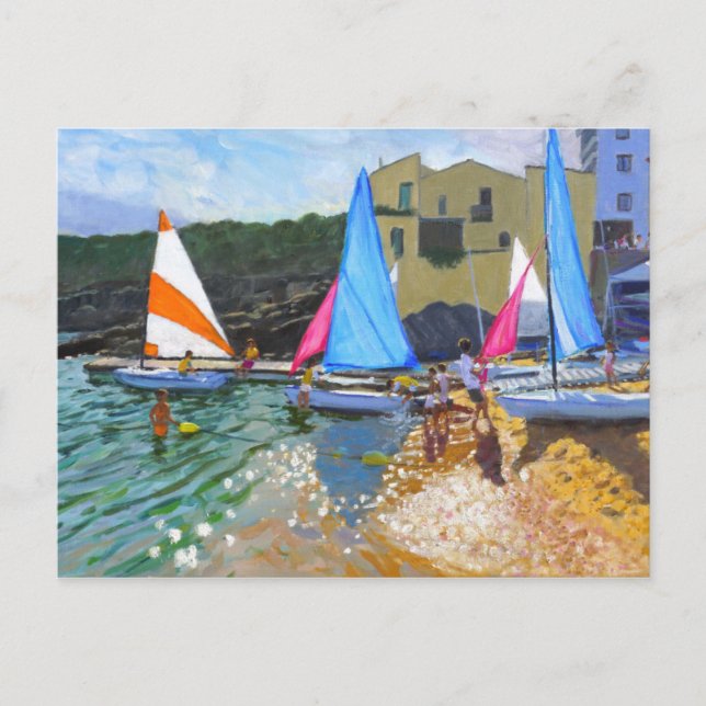 Postal escuela de vela calella de palafrugall (Anverso)