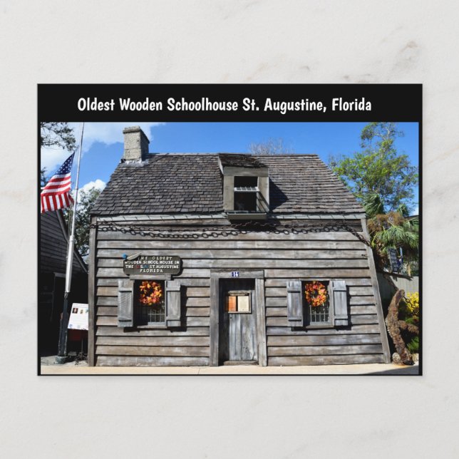 Postal Escuela más antigua de madera (Anverso)