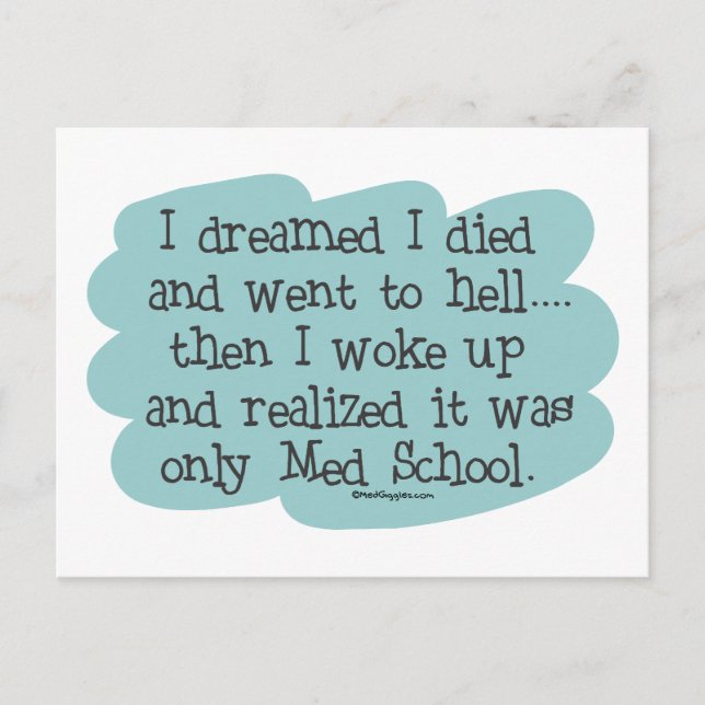 Postal ¿Escuela Med o Infierno? (Anverso)