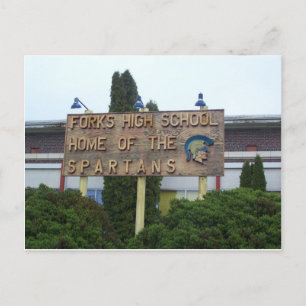 Postal Escuela Secundaria Forks, hogar de los espartanos