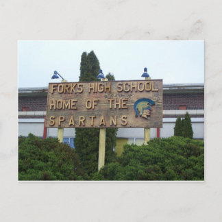 Postal Escuela Secundaria Forks, hogar de los espartanos