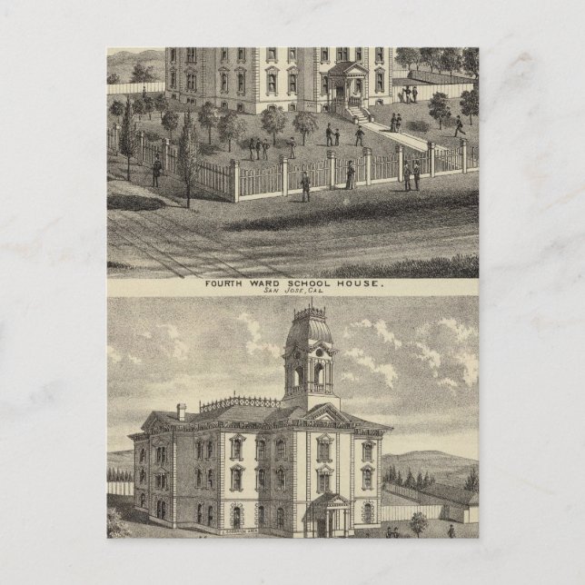 Postal Escuelas de San José, California (Anverso)