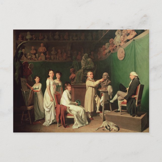 Postal Esculpiendo el busto de Pierre Marquis (Anverso)