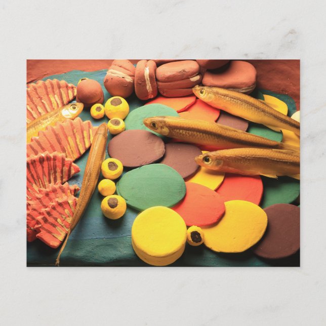 Postal Escultura de arcilla pintada de forma brillante de (Anverso)