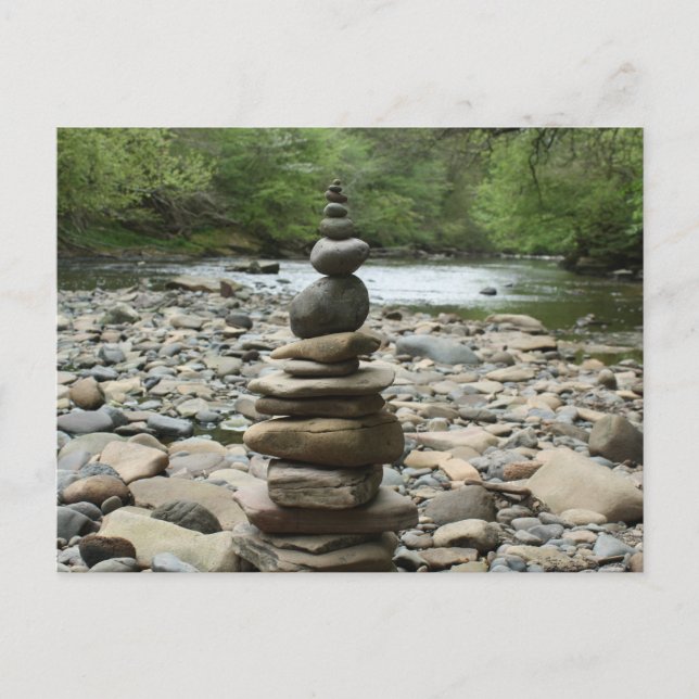 Postal Escultura de arte terrestre - Cairn - Fotografía B (Anverso)
