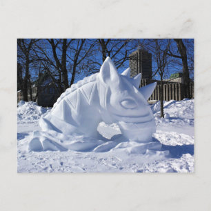 Postal Escultura de Caballo en Nieve, Quebec, Canadá