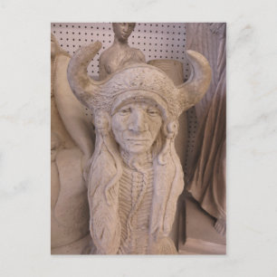 Postal Escultura de cabeza india