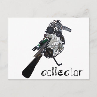 Postal Escultura de "Collector" magpie Found-Object