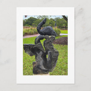 Postal Escultura de Garza Negra