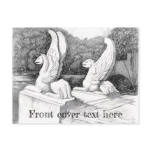 Escultura de Griffins lápiz monocromo Art