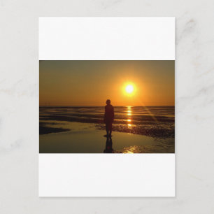 Postal Escultura de hierro masculino al atardecer, Crosby