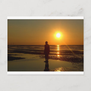 Postal Escultura de hierro masculino al atardecer, Crosby