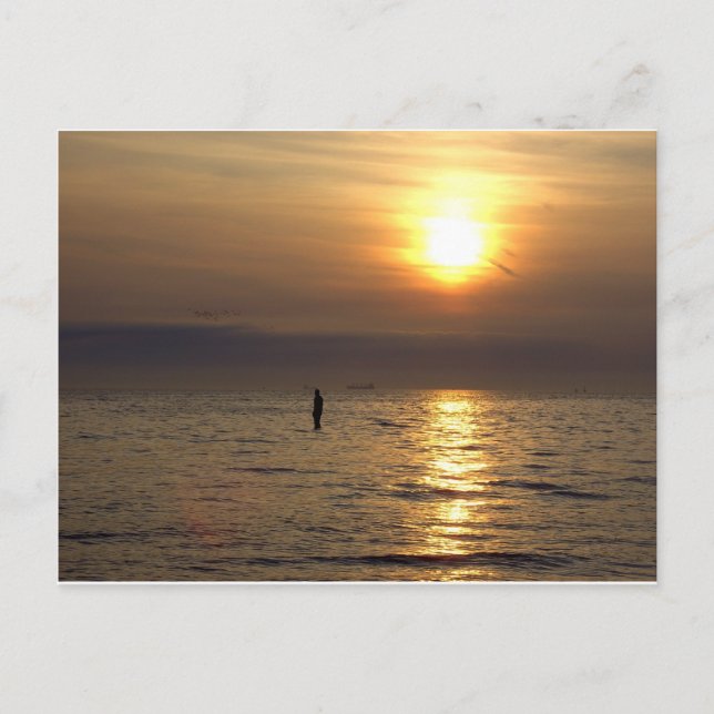 Postal Escultura de Iron Man, Crosby, Liverpool UK (Anverso)