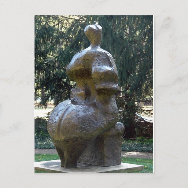 Postal Escultura de Kansas City en el parque Una mujer se (Anverso)