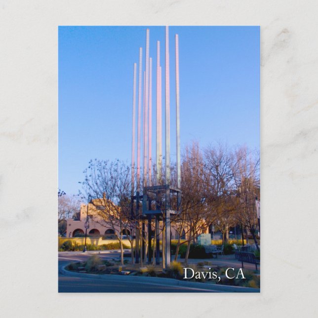 Postal Escultura de la estación de tren de Davis (Anverso)