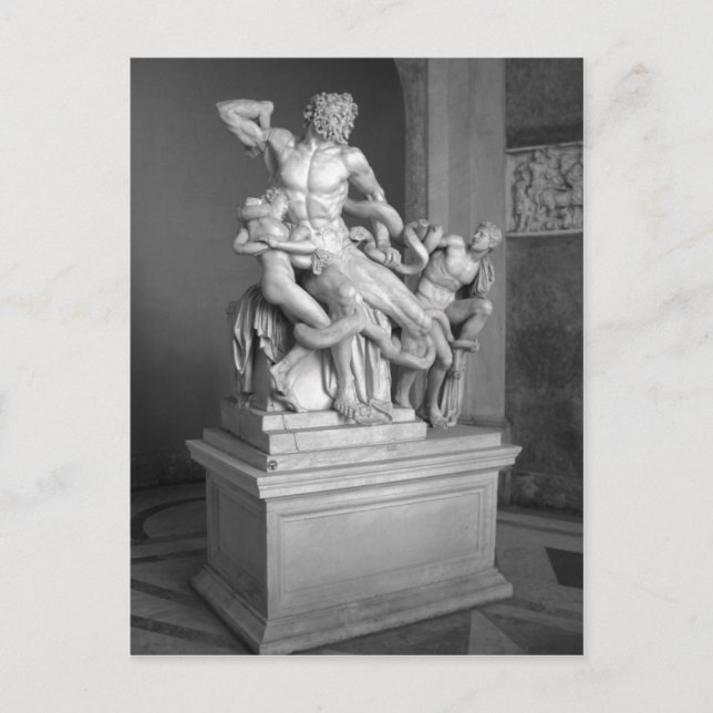 Postal Escultura de Laocoon en el Museo Vaticano, Roma. P (Anverso)