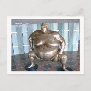 Postal Escultura de lucha de sumo, Japón