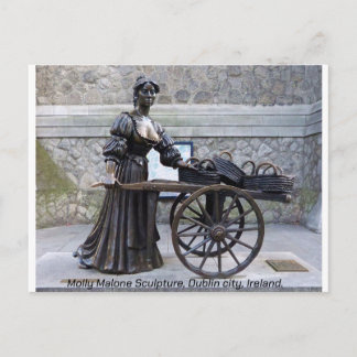 Postal Escultura de Molly Malone, ciudad de Dublín, Irlan