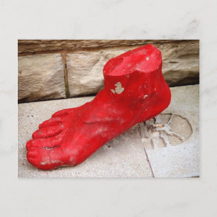 Postal Escultura de pie rojo en Chicago