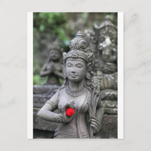 Postal Escultura de piedra de deidad hindú